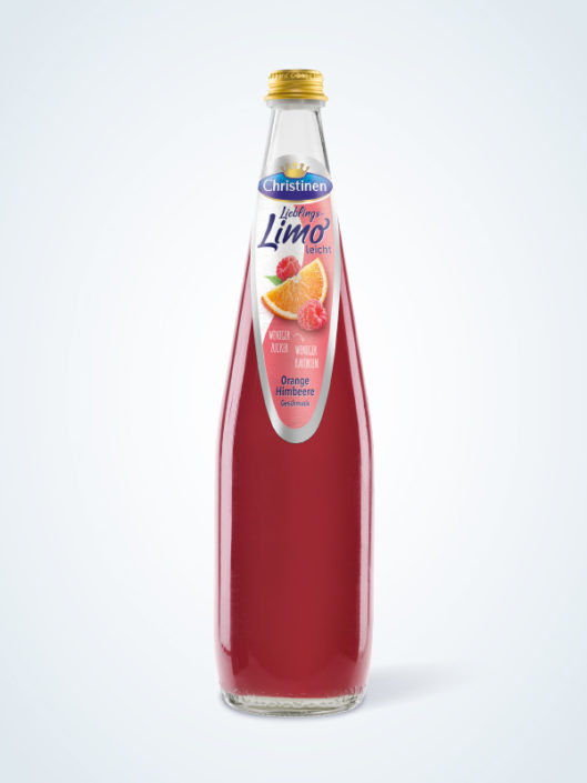 Christinen Lieblings-Limo Himbeere-Orange, 0,75l Glas, Mehrweg